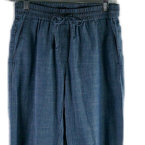 J Crew Factory - Blue Chambray Cuffed Pant - Size 0 - Picture 2 of 7